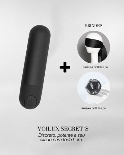 Kit Secret - Bullet Vibrador + Brinde Venda + Dado de Posições - Voilux